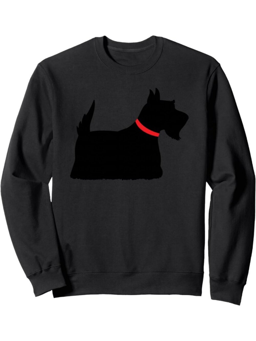 Adorable Scottish Terrier Sweatshirt with Red Collar - Cozy Pet Lover Gift